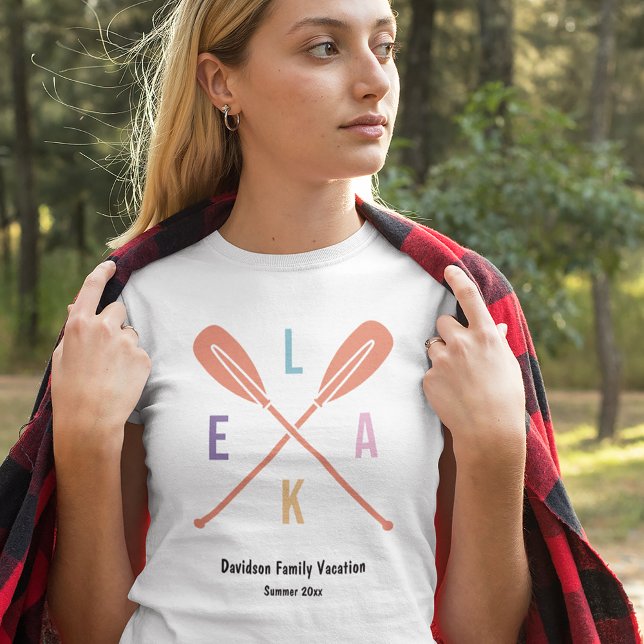 T-shirt Été Lac de pagaies dans Pastel Matching Famille Ma (Créateur téléchargé)