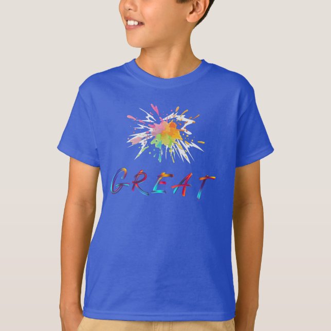 T-shirt Été mignon Multicolor Splash Bébé & Enfants (Devant)