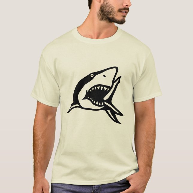 T-shirt été morsure de requin pour hommes (Devant)