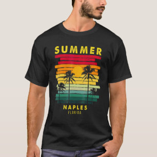 T-shirt Été Naples Florida Beach Sunset Retro