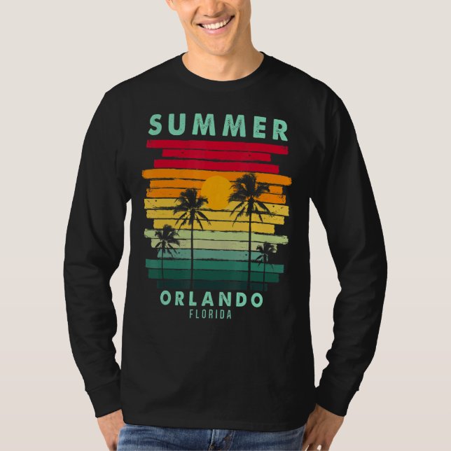 T-shirt Été Orlando Florida Beach Sunset Retro (Devant)