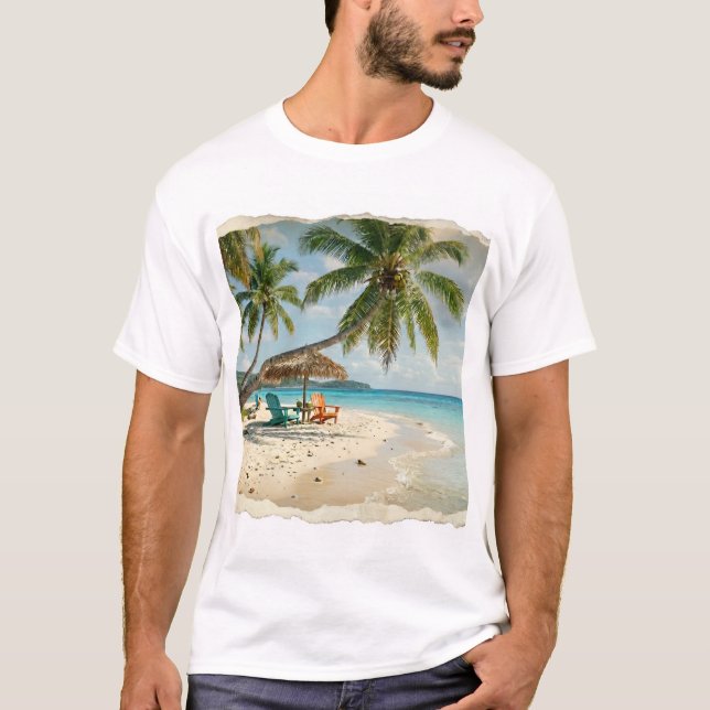 T-shirt Été Palm Beach (Devant)