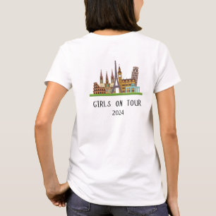 T-SHIRT ETÉ PERSONNALISABLE EUROPE VACANCES FILLES EN VISI