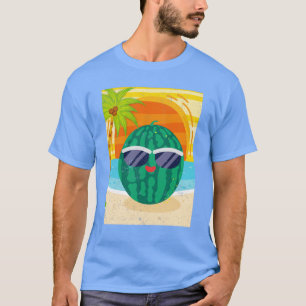 T-shirt Eté Plage tropicale Coucher du soleil Funny Fruit 