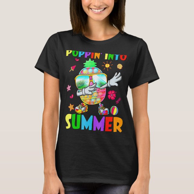 T-shirt Été Pop It Ananas Étudiants Schoo (Devant)