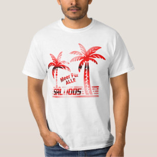 T-shirt Été Soleil et mer - "SALUDOS" - Décor de palme