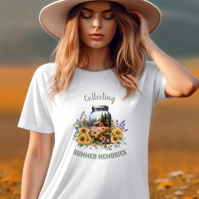 T-shirt Été Sunflower Lavender Forêt Nom de la nature (Summer Sunflowers Lavender Forest Nature Name T-Shirt)