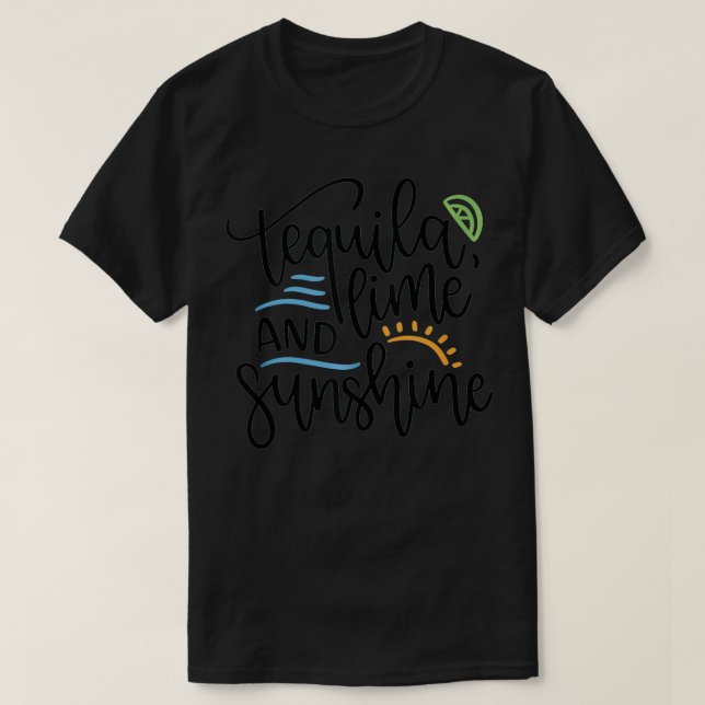 T-shirt Été Tequila Lime et soleil Plage d'été (Design devant)