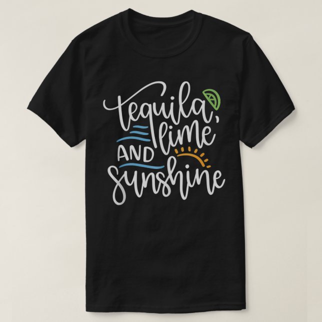 T-shirt Été Tequila Lime et soleil Plage d'été (Design devant)