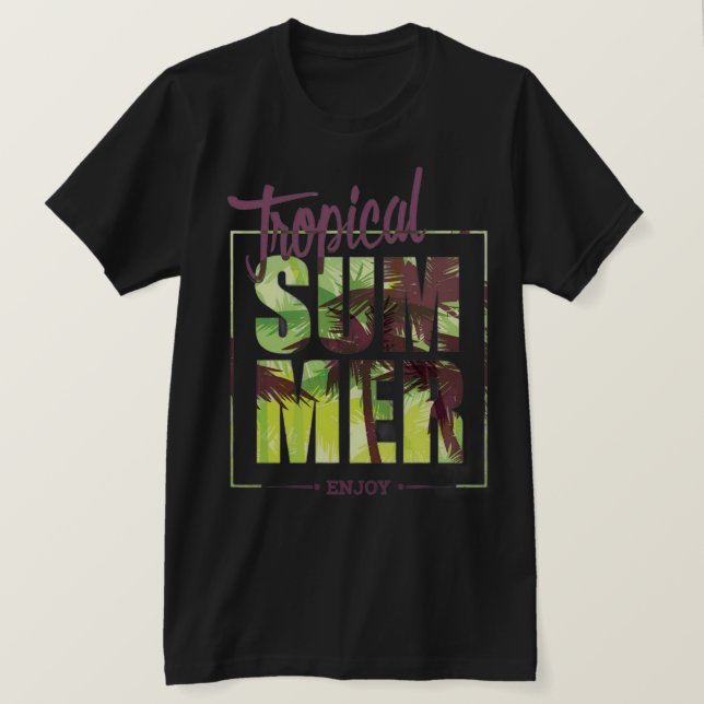 T-shirt Été Tropical Chic Graphique Vacances Soleil (Design devant)