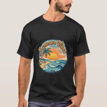 T-Shirt Été Tropical Coucher de Soleil Palmiers