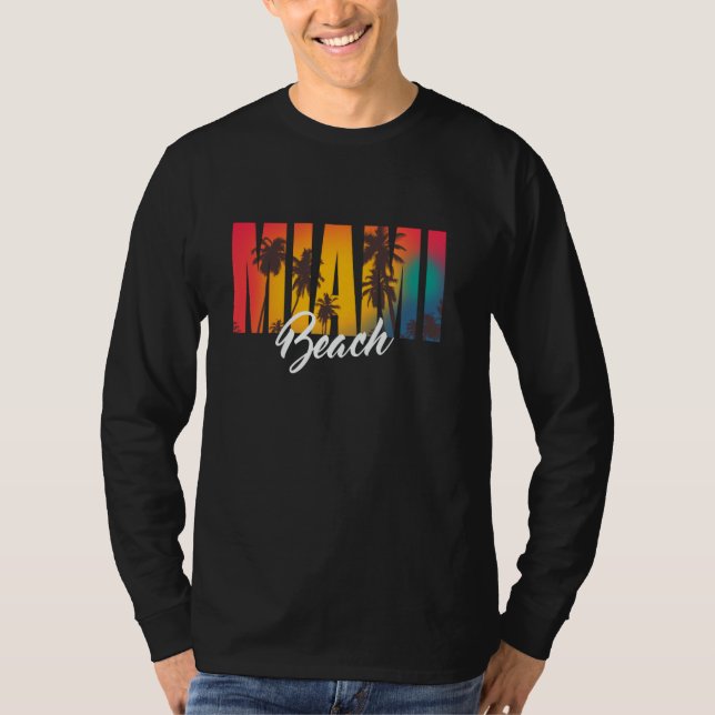 T-shirt Été tropical de Miami Beach (Devant)