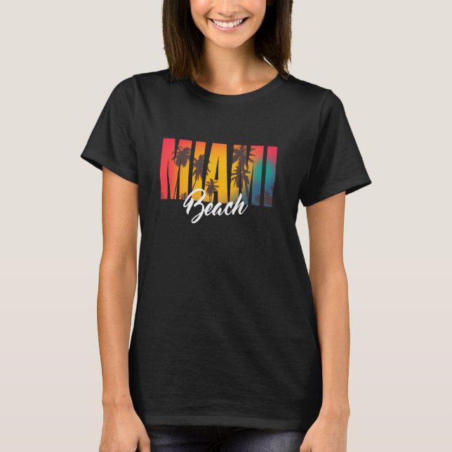 T-shirt Été tropical de Miami Beach (Devant)