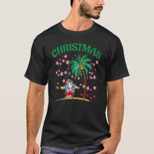 T-shirt Été tropical Santa Clause Hawaiian Summer Cockt