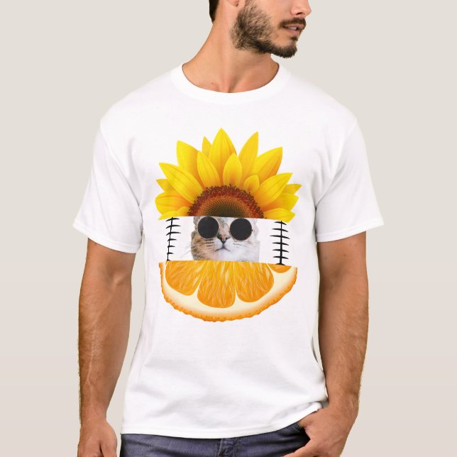 T-shirt Été vacances au chat (Devant)