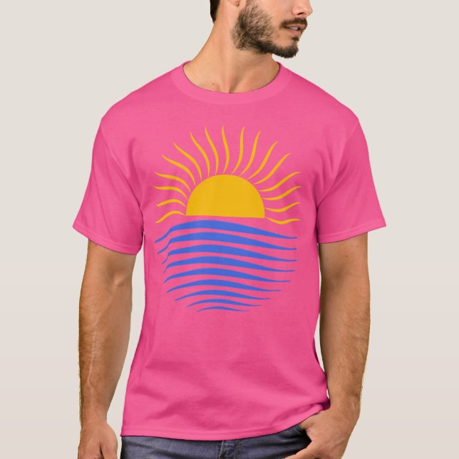 T-shirt Été Vagues Soleil Et Océan (Devant)