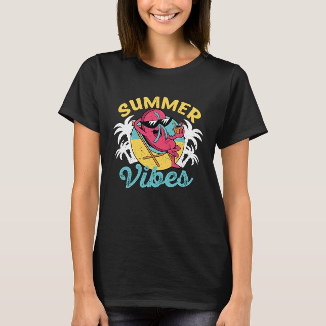 T-shirt Été Vibes Beach Vacances Flip Flop (Devant)