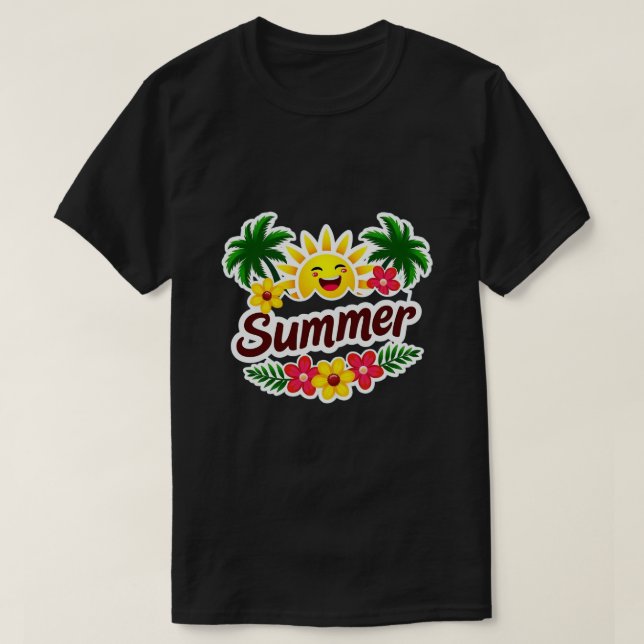 T-Shirt Été Vibes Ensoleillées (Design devant)