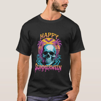 T-shirt Eté Watermelon Jack-o'-lantern Happy Summerween