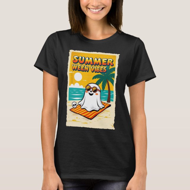 T-shirt Été Wei Vibes Ghost Beach Fun Halloween Teesum (Devant)