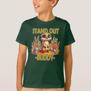 T-shirt Éteins ton pote. Caricature de Meerkat