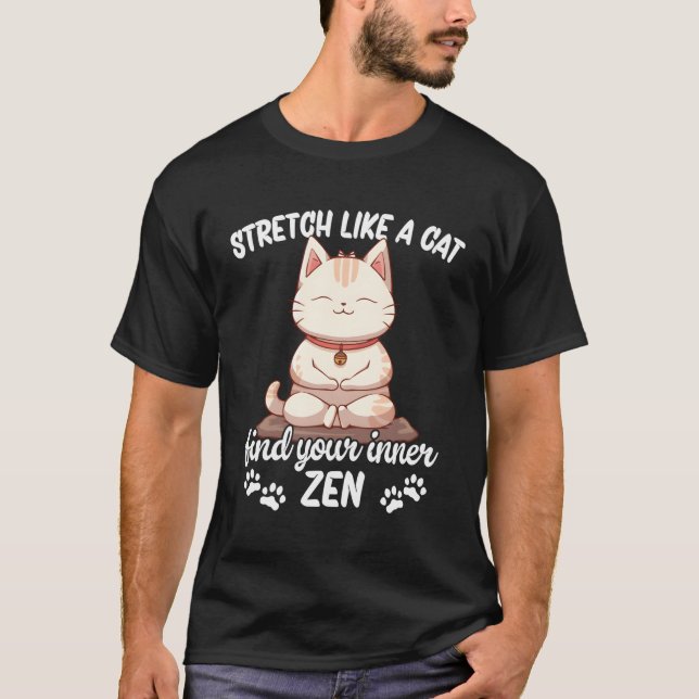 T-shirt Étendez Comme Un Chat De Yoga (Devant)