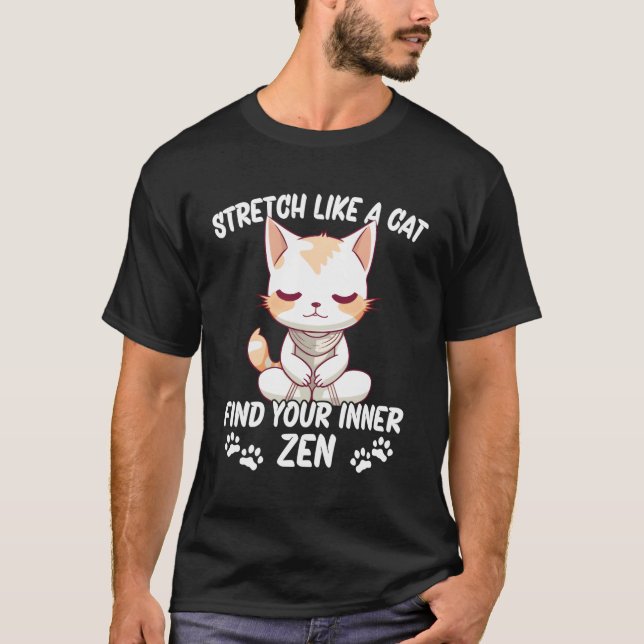 T-shirt Étendez Comme Un Chat De Yoga (Devant)