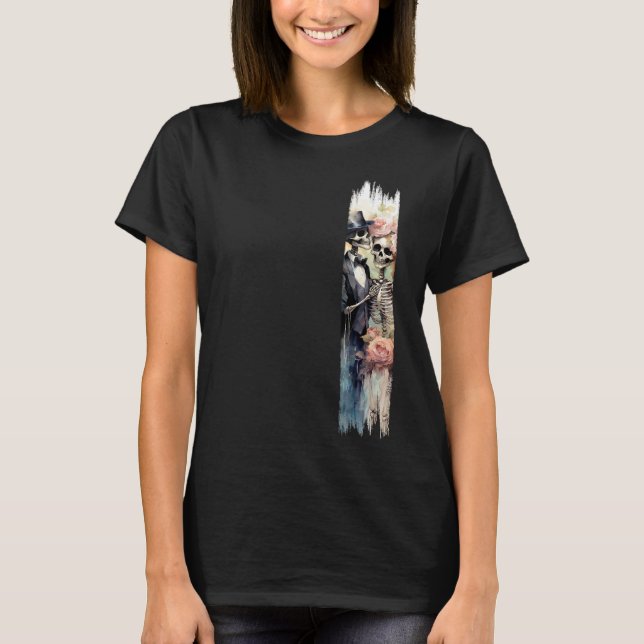 T-shirt Eternal Love Skeletons Brushstroke Paint (Devant)