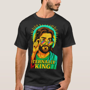 T-shirt Éternellement Roi Cool Jésus Christian Anime Manga