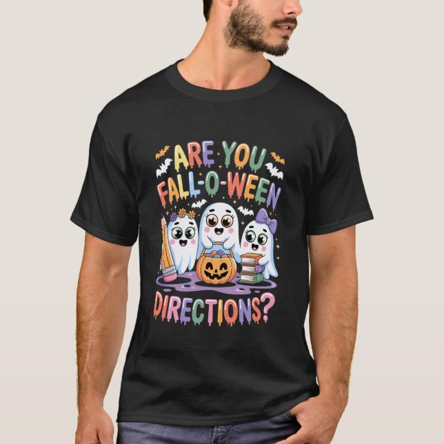 T-shirt êtes-Vous Fall o ween Directions Mignons Fantômes  (Devant)