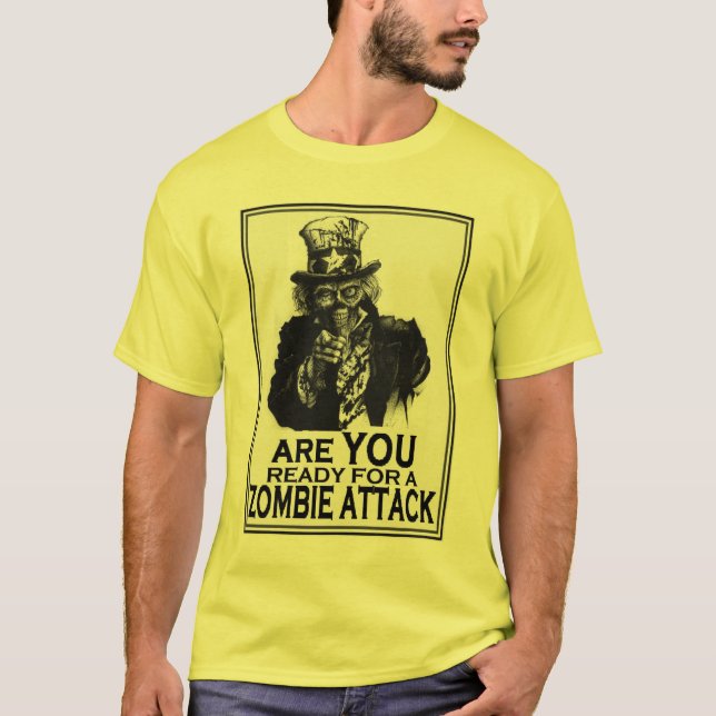 T-shirt Êtes vous préparez pour l'attaque de zombi ? ! (Devant)
