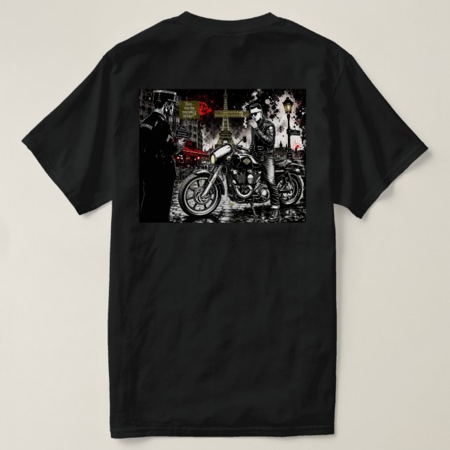 T-shirt "Êtes-vous psychobilly ou motard ?" (Design dos)