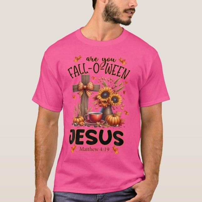 T-shirt Êtes-Vous Tombé-O-Ween Jésus (Devant)