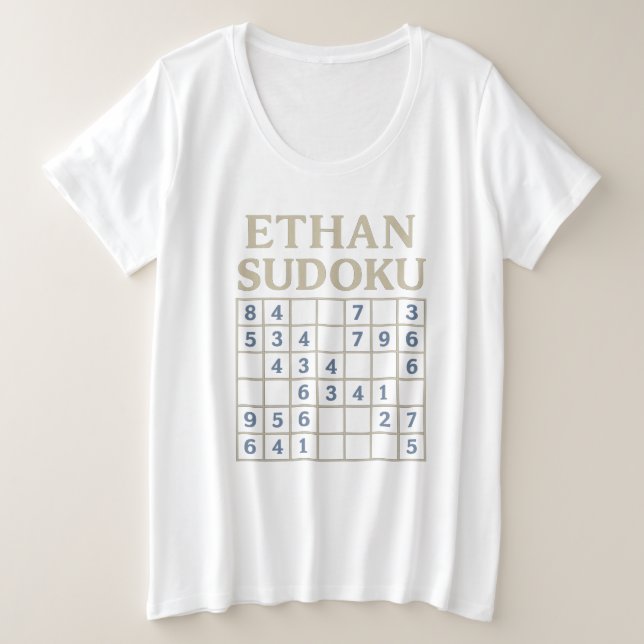 T-shirt ETHAN Puzzle Sudoku – Grille de Logique Pe (Design devant)