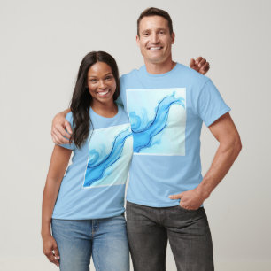 T-shirt Éthéal Blue Liquide Art Éperal