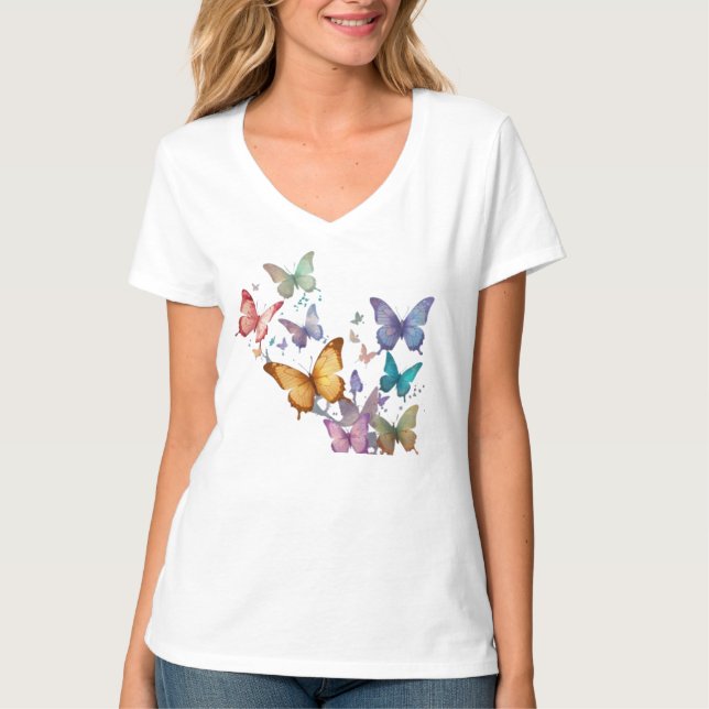 T-shirt Ethereal Iridescent Butterflies (Devant)