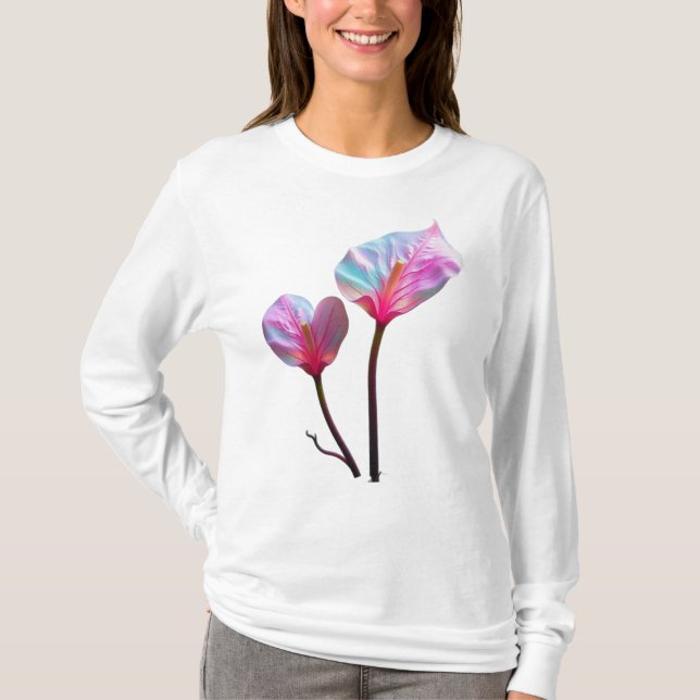 T-shirt ethereal pink flowers (Devant)