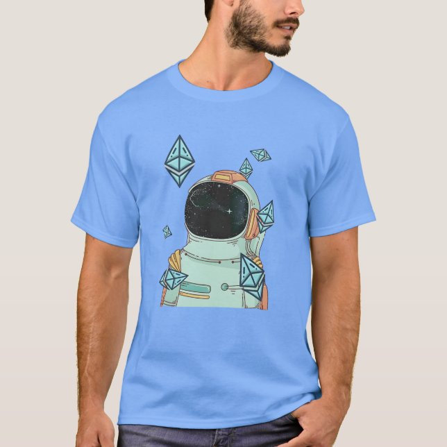 T-shirt Ethereum À La Lune ETH Space Man Merch (Devant)