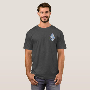 T-shirt Ethereum chemise grise et bleue d'ETH du logo  