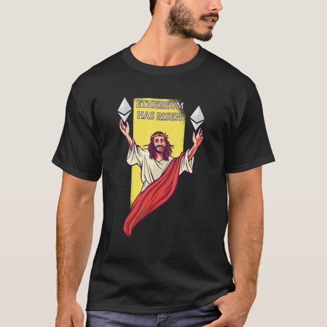 T-shirt Ethereum Crypto a augmenté Cryptomonnaie Jésus (Devant)