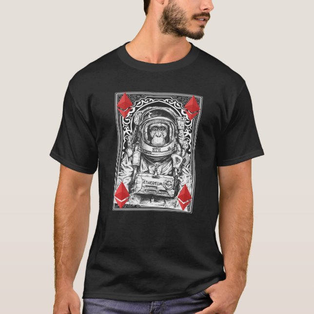 T-shirt Ethereum Space Singe Crypto Lune Cryptomonnaie E (Devant)
