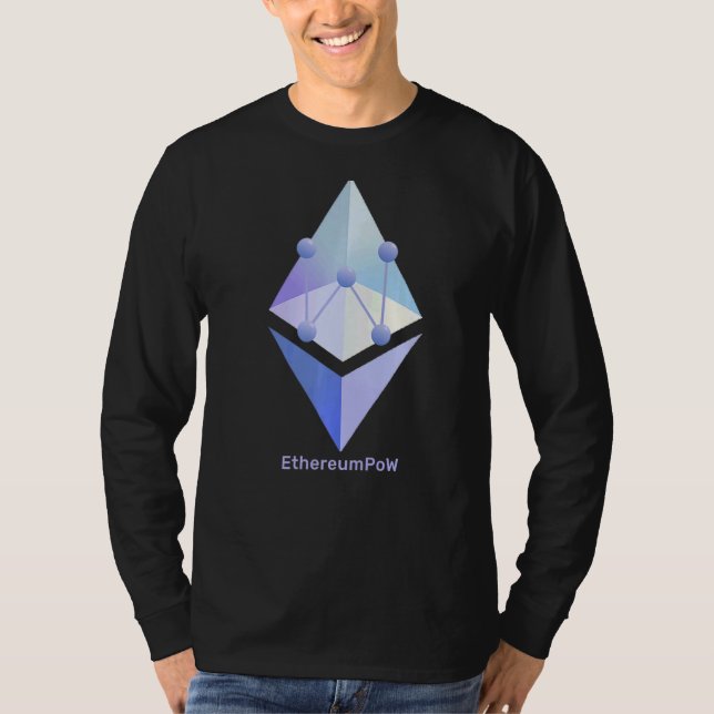 T-shirt EthereumPoW ETHW Ethereum original Powered by Proo (Devant)