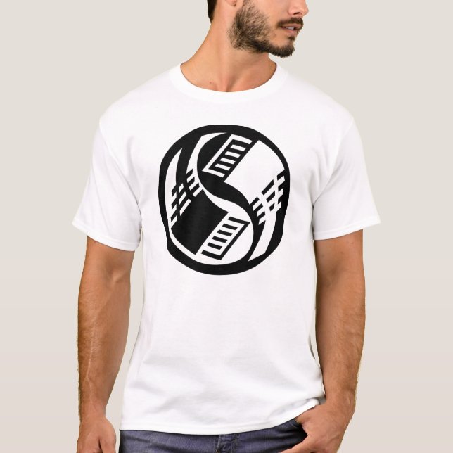 T-shirt Ethernet Yin Yang noir et blanc (Devant)