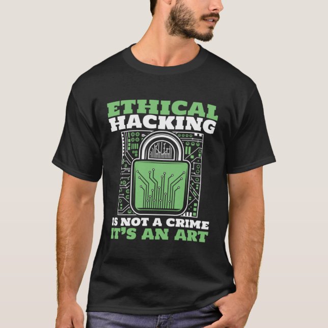 T-shirt Ethical Hacking Not A Crime Ethical Hacking White  (Devant)