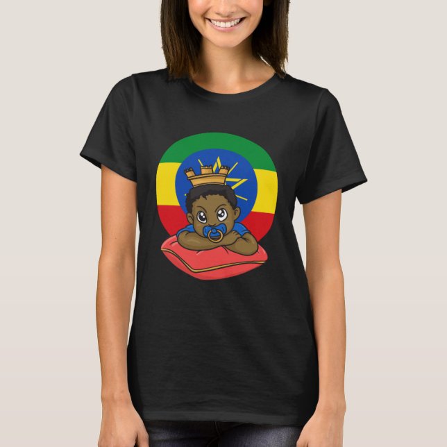 T-shirt Ethiopia Ethiopian Africa Flag Proud Melanin Princ (Devant)