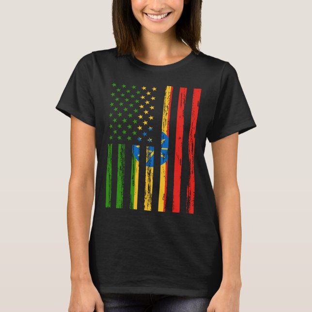 T-shirt Ethiopia Flag America US It is in my DNA  Ethiopia (Devant)