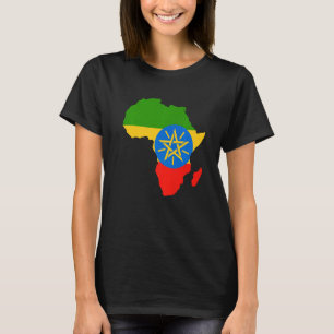 T-shirt Éthiopie Drapeau Afrique Continent Silhouette Cade