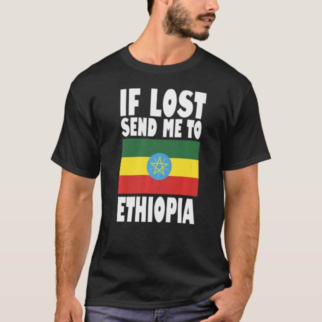 T-shirt Ethiopie Drapeau Design Si perdu envoyez-moi en Et (Devant)