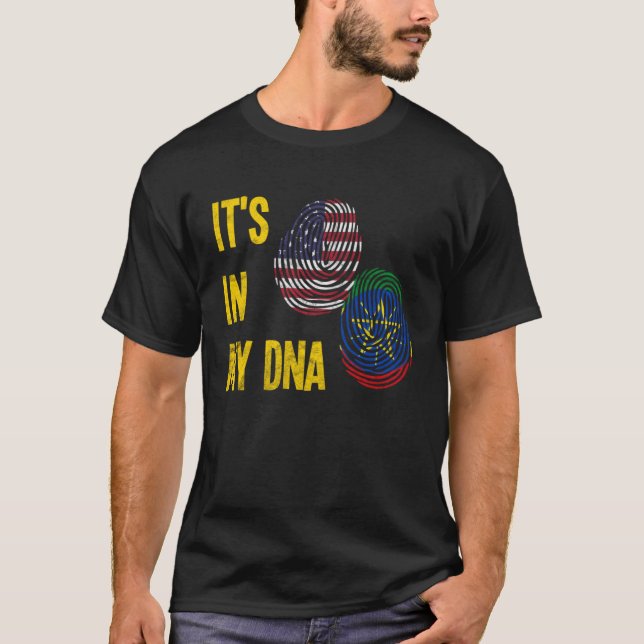 T-shirt Ethiopie Éthiopiens Afrique Drapeau Fier ADN Améri (Devant)