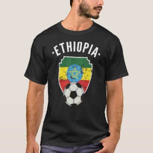 T-shirt Ethiopie Football Ethiopie Drapeau Football Ethiop